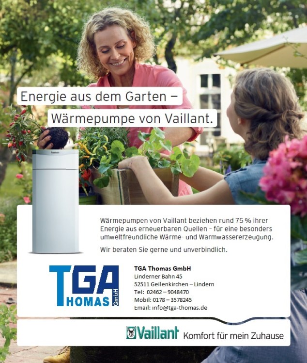 TGA Thomas Lindern Heizung Wärmepumpe Vaillant Anzeige